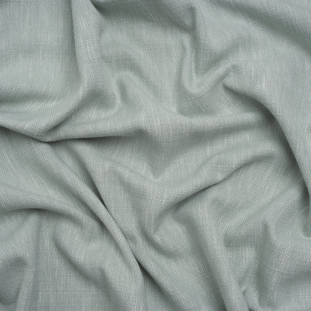 Linen Look Recycled Polyester and Cotton Woven - Seafoam - British Imported