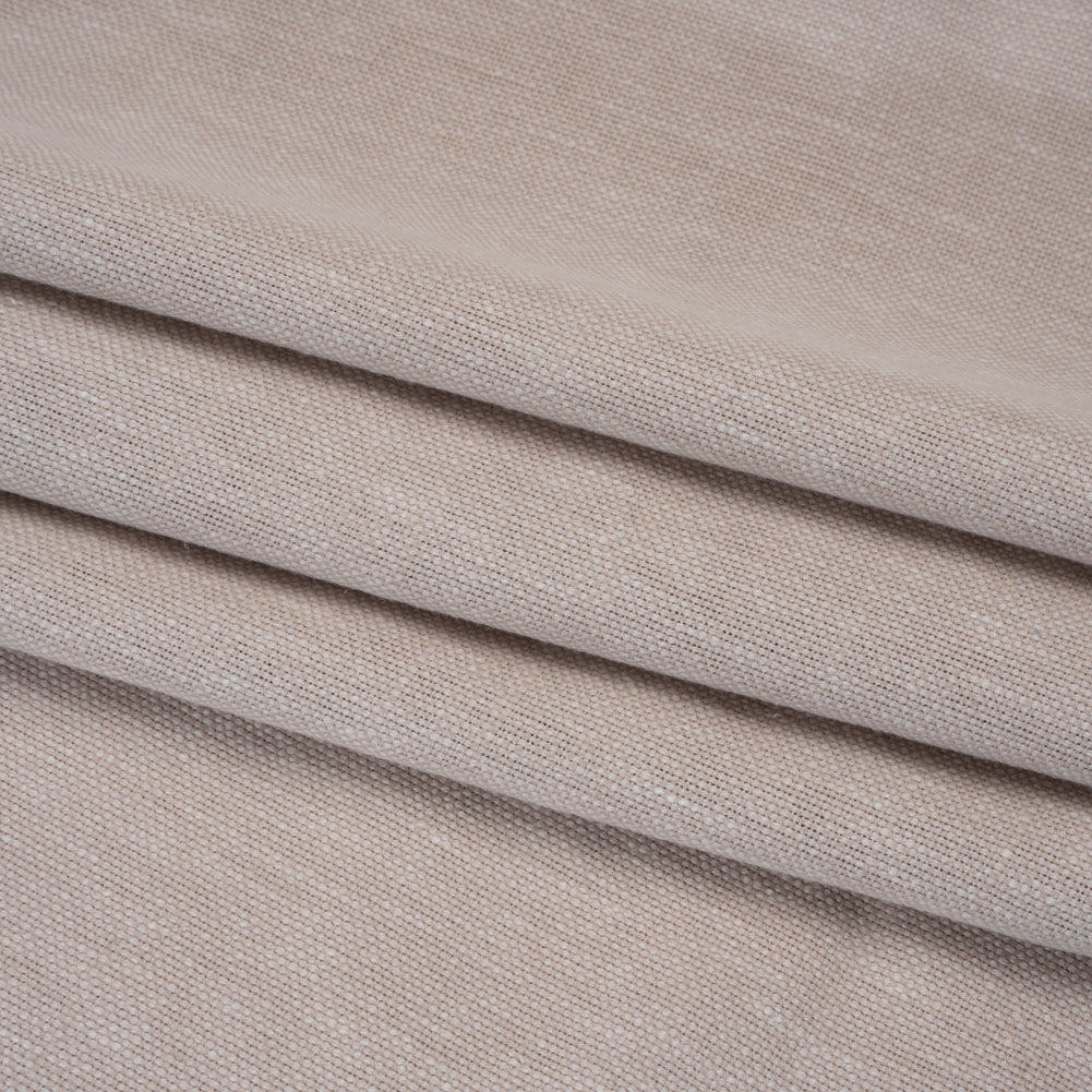 Linen Look Recycled Polyester and Cotton Woven - Shell - British Imported