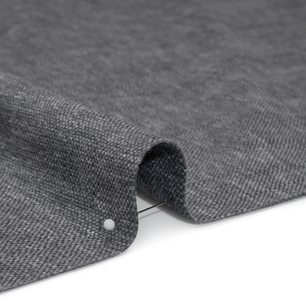 Linen Look Recycled Polyester and Cotton Woven - Slate - British Imported