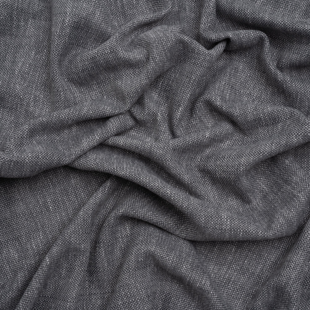 Linen Look Recycled Polyester and Cotton Woven - Slate - British Imported