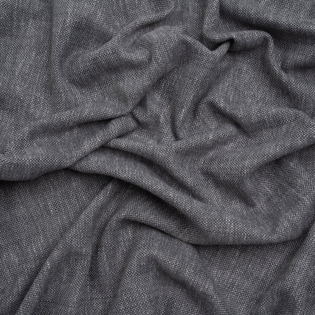 Linen Look Recycled Polyester and Cotton Woven - Slate - British Imported
