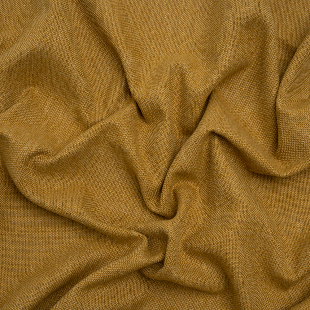 Linen Look Recycled Polyester and Cotton Woven - Tumeric - British Imported