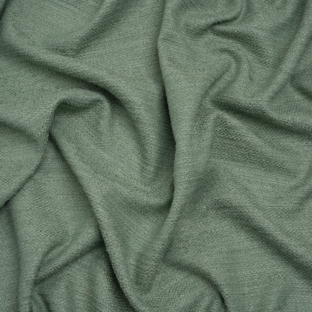 Textured Recycled Polyester Woven - Aloe Boucle Stripes - British Imported