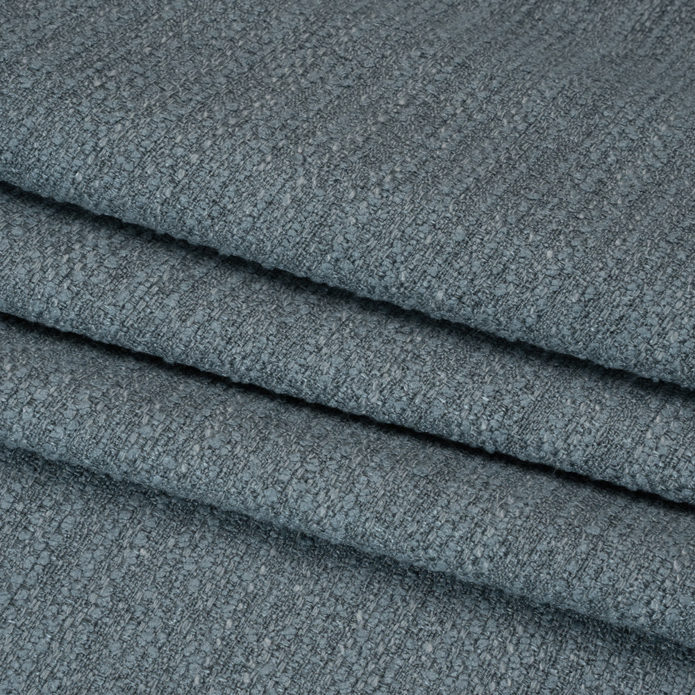 Textured Recycled Polyester Woven - Chambray Boucle Stripes - British Imported