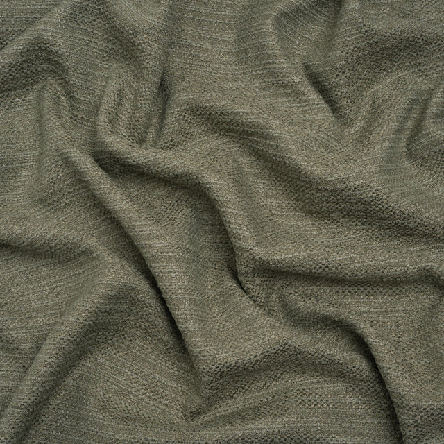 Textured Recycled Polyester Woven - Eucalyptus Boucle Stripes - British Imported