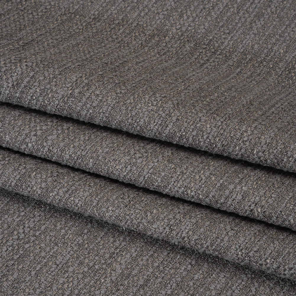 Textured Recycled Polyester Woven - Flint Boucle Stripes - British Imported
