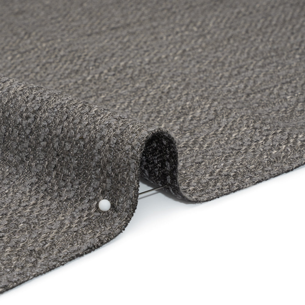 Textured Recycled Polyester Woven - Flint Boucle Stripes - British Imported