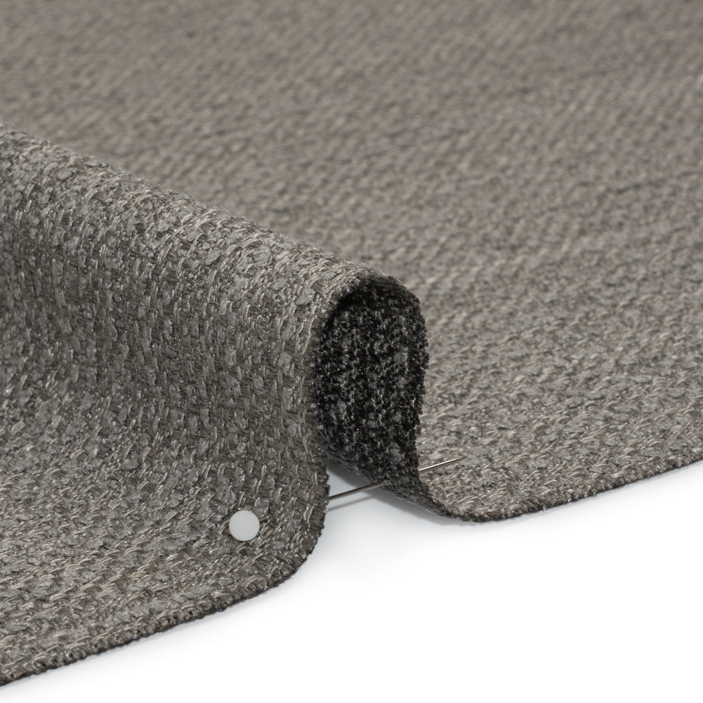 Textured Recycled Polyester Woven - Granite Boucle Stripes - British Imported