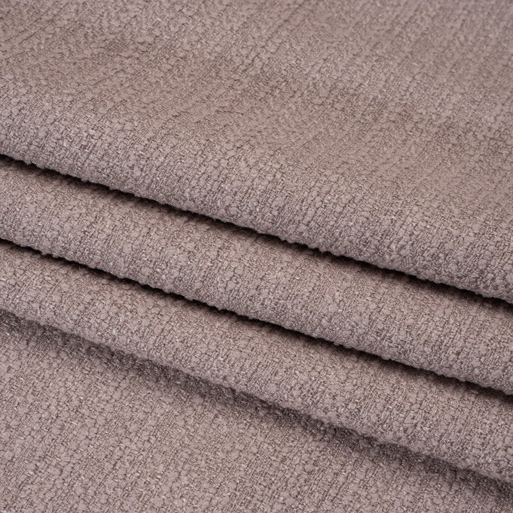 Textured Recycled Polyester Woven - Lilac Boucle Stripes - British Imported