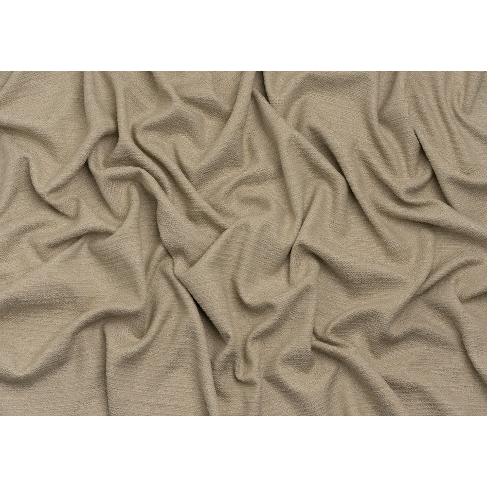 Textured Recycled Polyester Woven - Oatmeal Boucle Stripes - British Imported