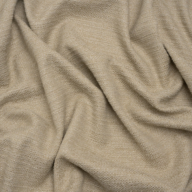 Textured Recycled Polyester Woven - Oatmeal Boucle Stripes - British Imported