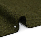 Textured Recycled Polyester Woven - Olive Boucle Stripes - British Imported