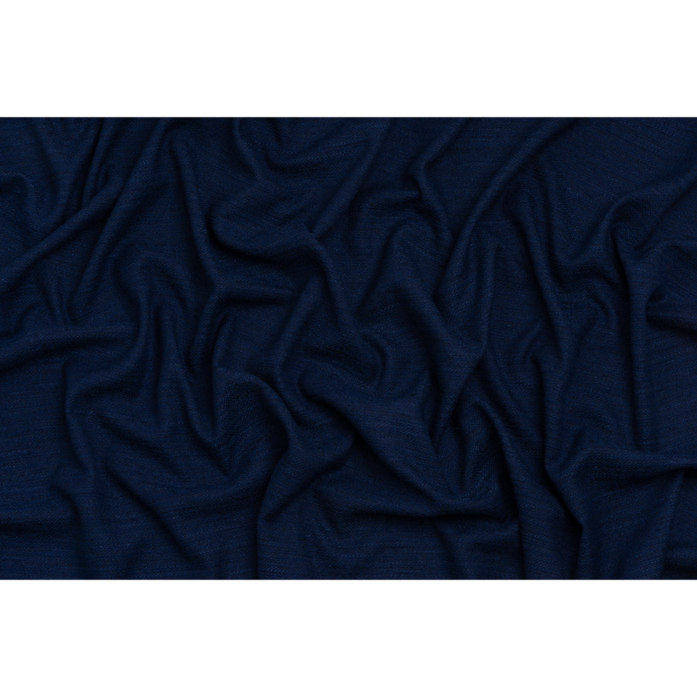 Textured Recycled Polyester Woven - Prussian Boucle Stripes - British Imported