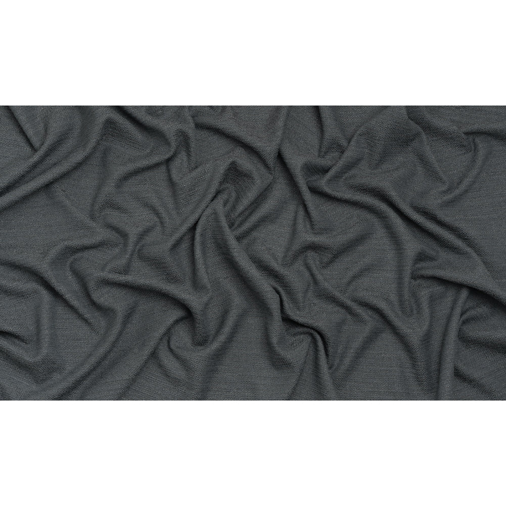 Textured Recycled Polyester Woven - Slate Boucle Stripes - British Imported