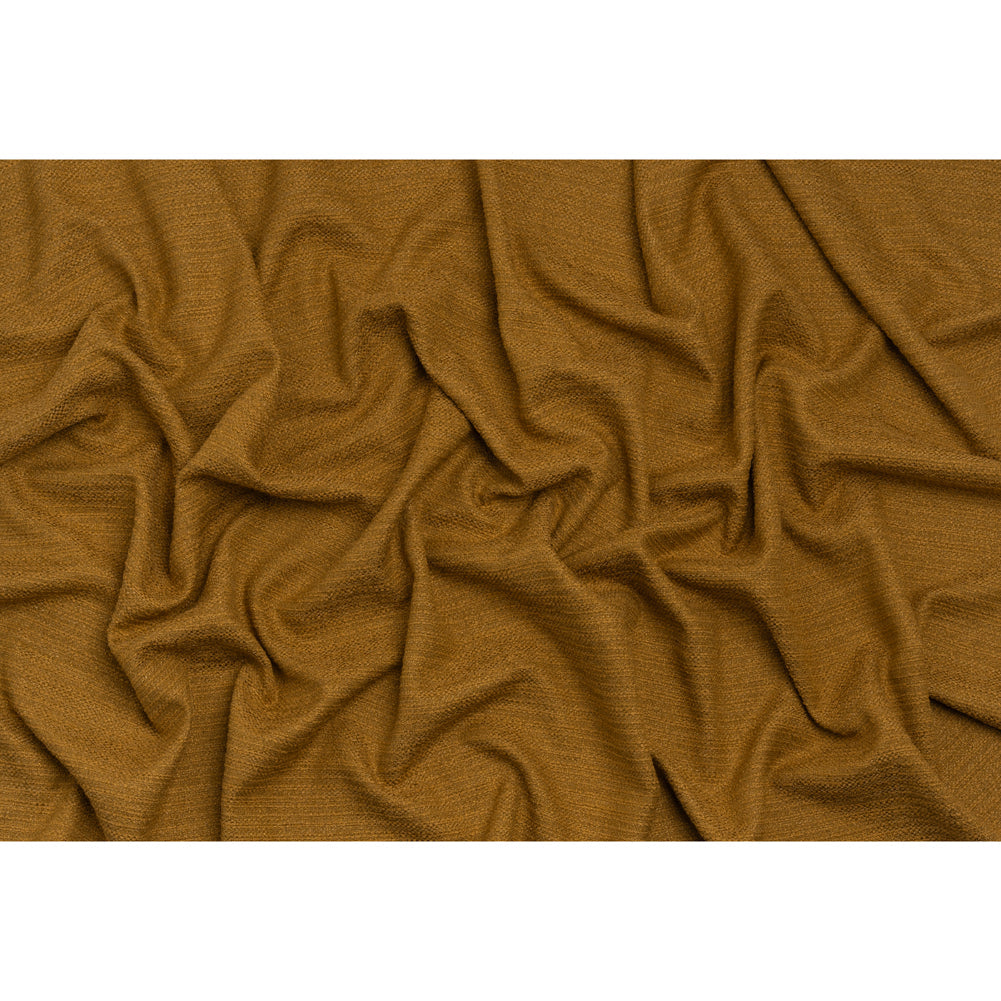Textured Recycled Polyester Woven - Tumeric Boucle Stripes - British Imported