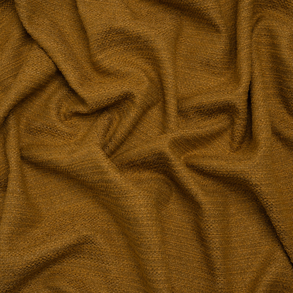 Textured Recycled Polyester Woven - Tumeric Boucle Stripes - British Imported