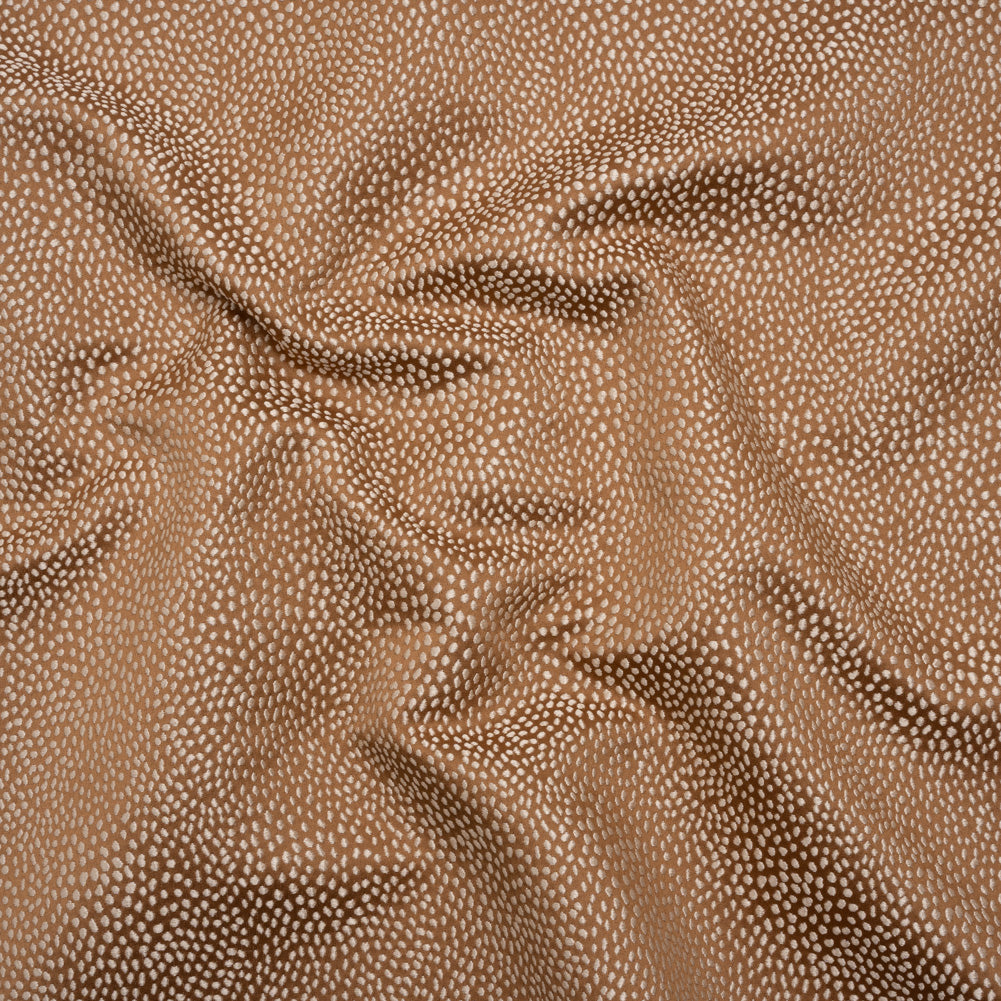 Recycled Polyester Jacquard - Ginger Little All-Over Spots - British Imported