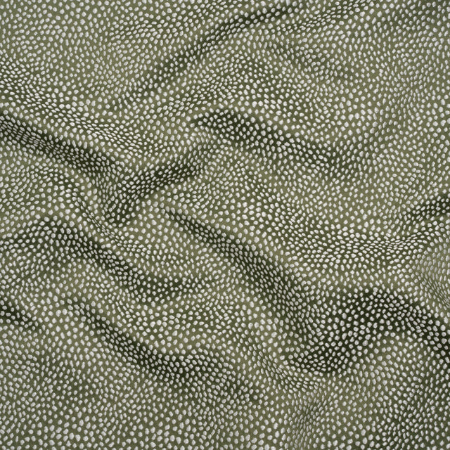Recycled Polyester Jacquard - Moss Little All-Over Spots - British Imported