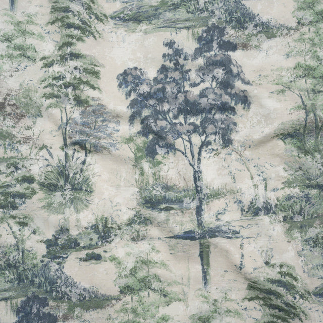 Drapery Jacquard Print - Denim Dreamy Trees - British Imported