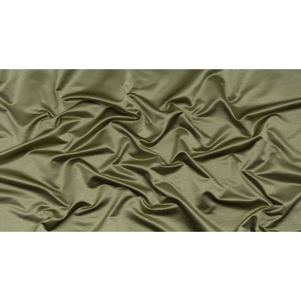 Luminous Textural Recycled Polyester Woven - Olive - British Imported