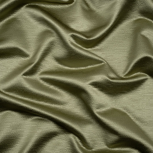 Luminous Textural Recycled Polyester Woven - Olive - British Imported