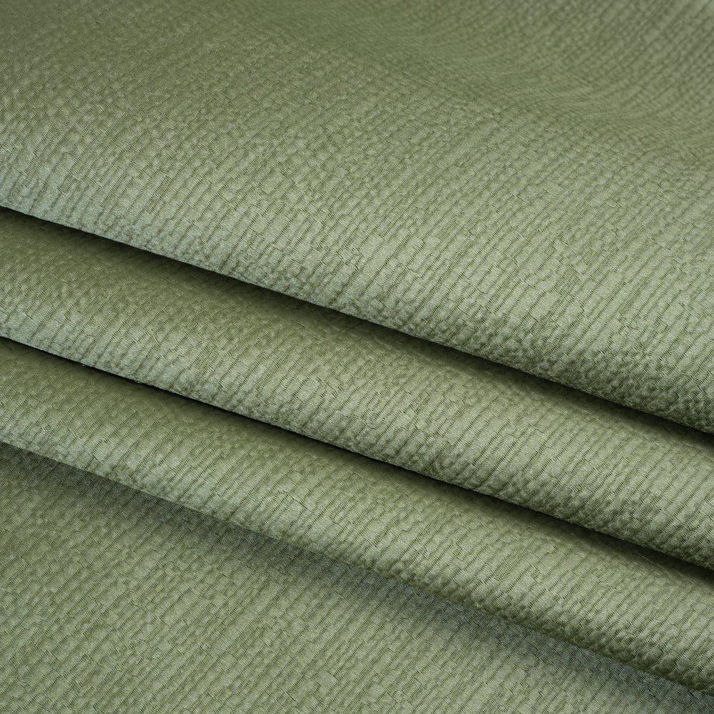 Luminous Textural Recycled Polyester Woven - Sage - British Imported