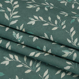 Printed Cotton Canvas - Azure Leafy Stems - British Imported