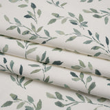 Printed Cotton Canvas - Duckegg Leafy Stems - British Imported