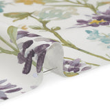 Printed Cotton Canvas - Heather Blooming Watercolor Garden - British Imported