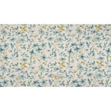 Printed Cotton Canvas - Azure Watercolor Floral Stems - British Imported
