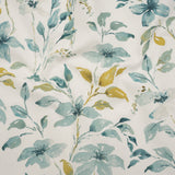 Printed Cotton Canvas - Azure Watercolor Floral Stems - British Imported