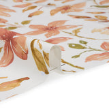 Printed Cotton Canvas - Sienna Watercolor Floral Stems - British Imported