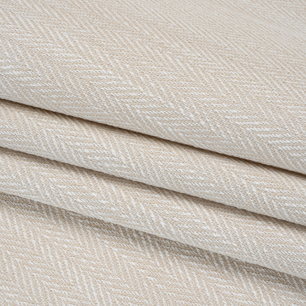 Recycled Polyester Home Decor Twill - Alabaster Herringbone - British Imported