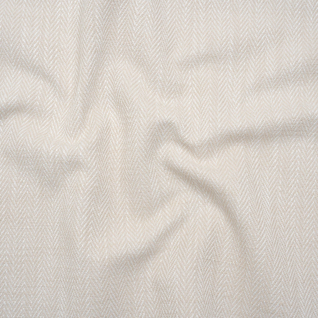 Recycled Polyester Home Decor Twill - Alabaster Herringbone - British Imported