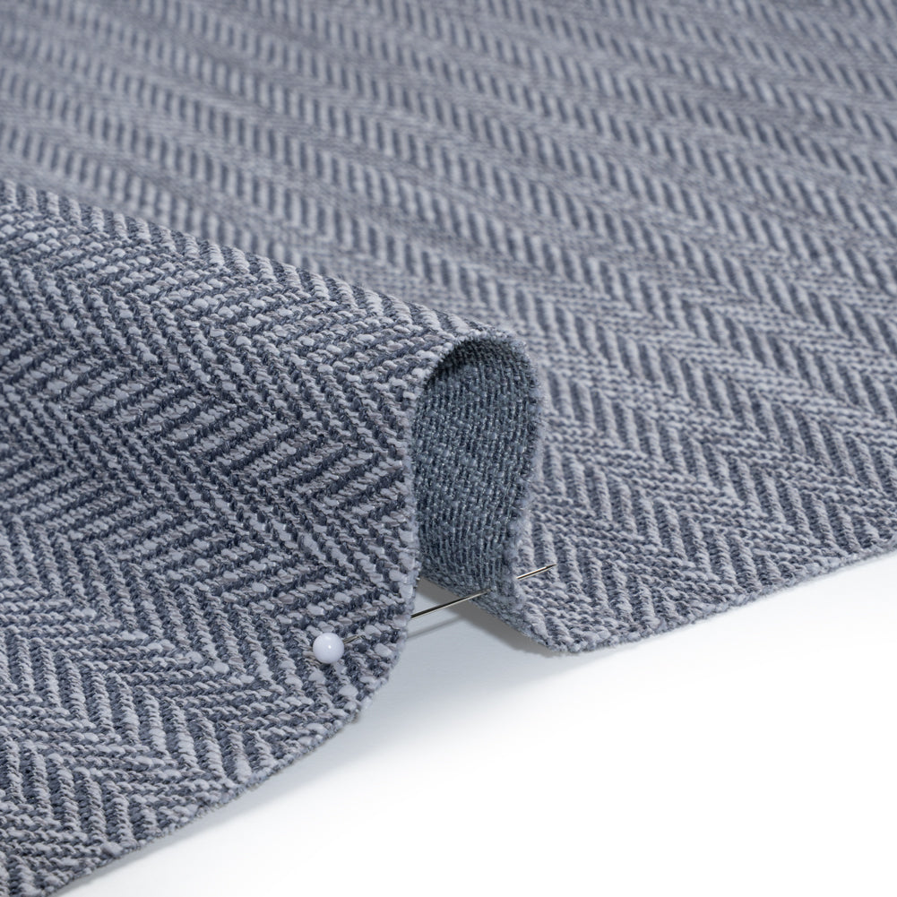 Recycled Polyester Home Decor Twill - Denim Herringbone - British Imported