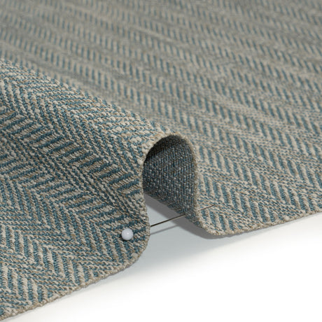 Recycled Polyester Home Decor Twill - Duckegg Herringbone - British Imported