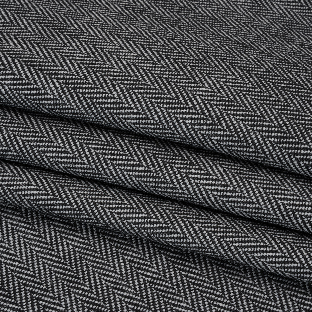 Recycled Polyester Home Decor Twill - Ebony Herringbone - British Imported
