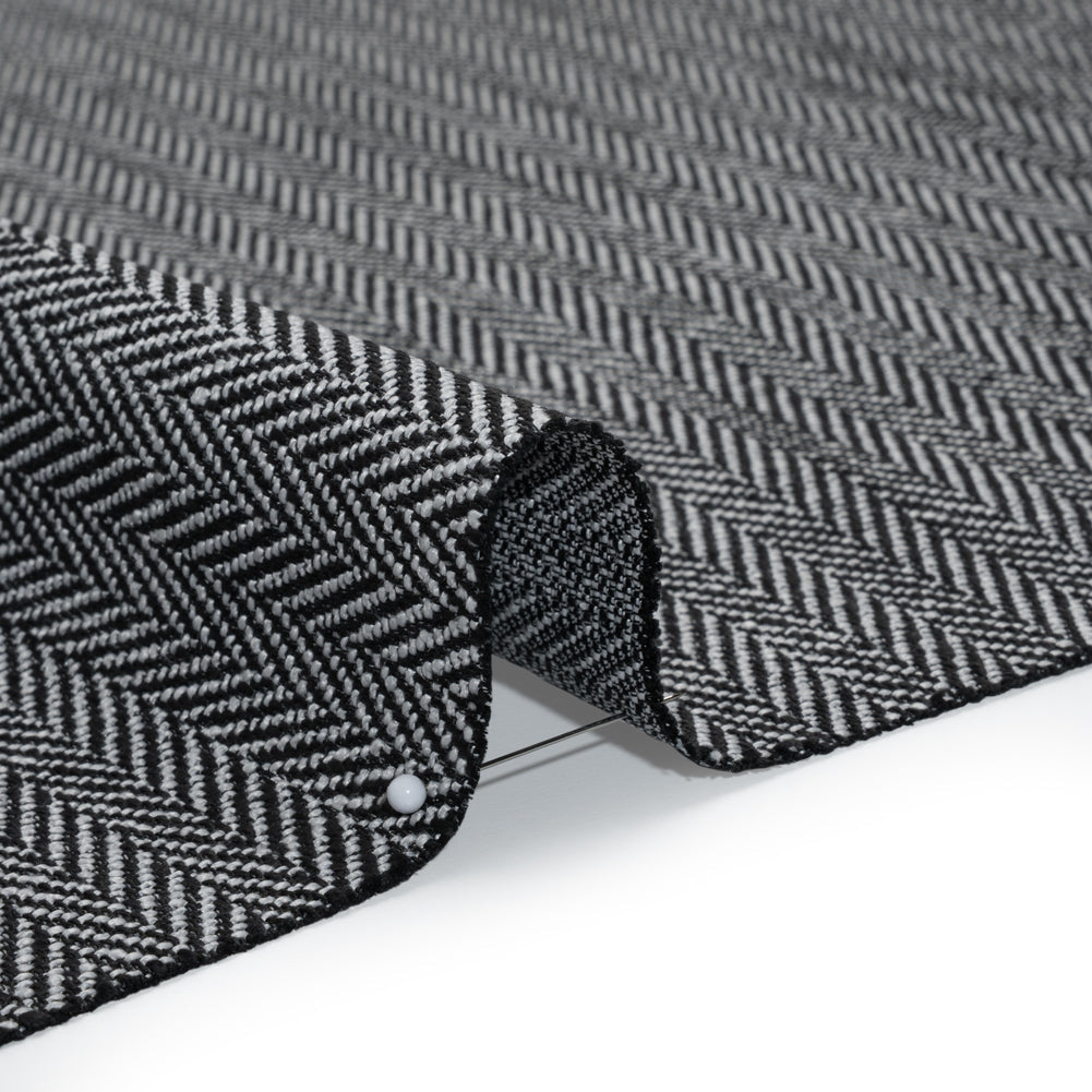 Recycled Polyester Home Decor Twill - Ebony Herringbone - British Imported