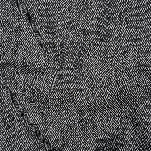 Recycled Polyester Home Decor Twill - Ebony Herringbone - British Imported