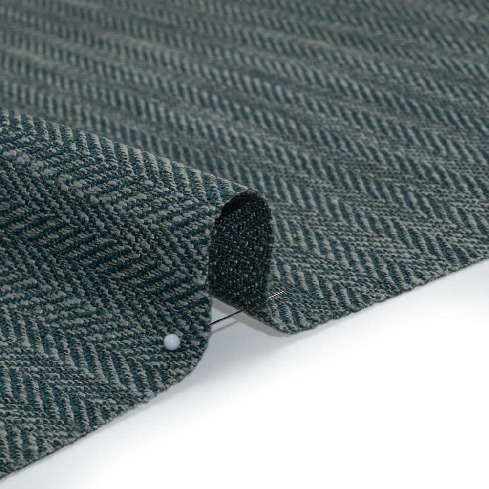 Recycled Polyester Home Decor Twill - Kingfisher Herringbone - British Imported