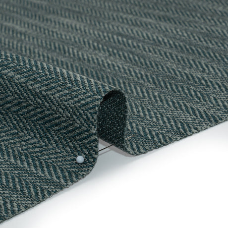 Recycled Polyester Home Decor Twill - Kingfisher Herringbone - British Imported