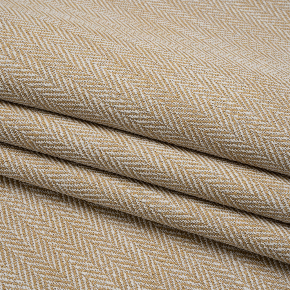 Recycled Polyester Home Decor Twill - Maize Herringbone - British Imported