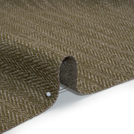 Recycled Polyester Home Decor Twill - Moss Herringbone - British Imported