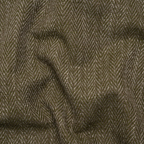 Recycled Polyester Home Decor Twill - Moss Herringbone - British Imported