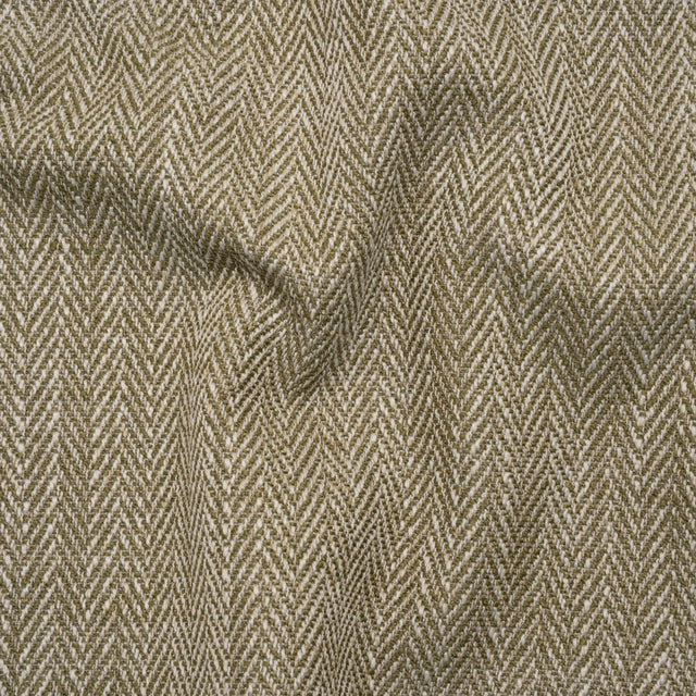 Recycled Polyester Home Decor Twill - Olive Herringbone - British Imported