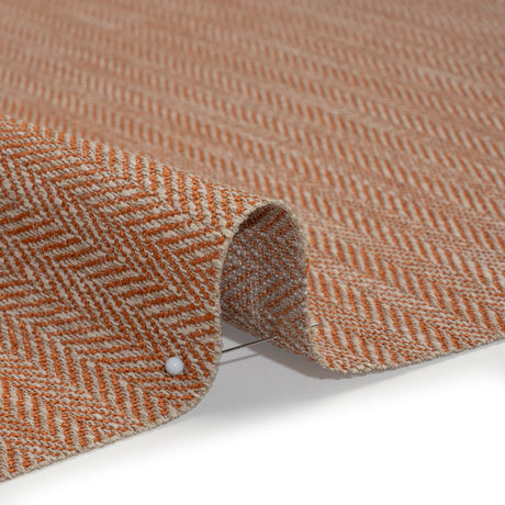 Recycled Polyester Home Decor Twill - Papaya Herringbone - British Imported