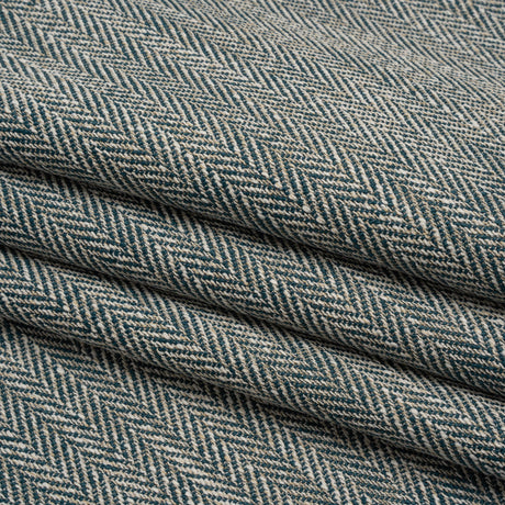 Recycled Polyester Home Decor Twill - Peacock Herringbone - British Imported