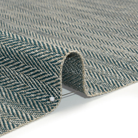 Recycled Polyester Home Decor Twill - Peacock Herringbone - British Imported