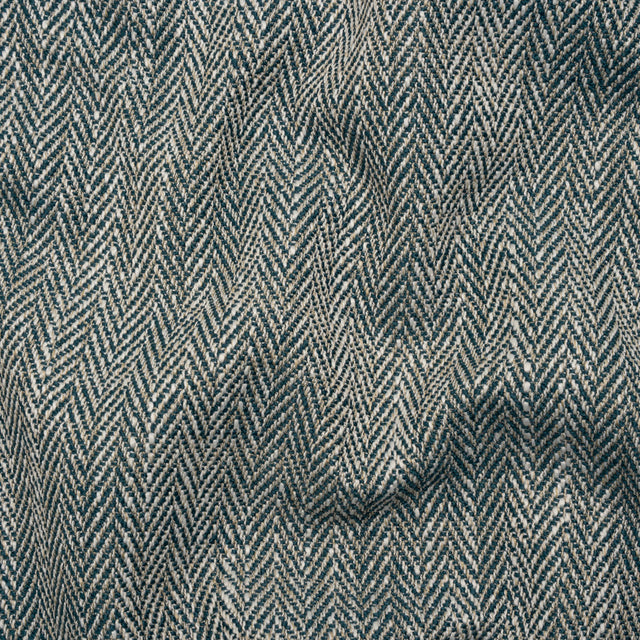 Recycled Polyester Home Decor Twill - Peacock Herringbone - British Imported