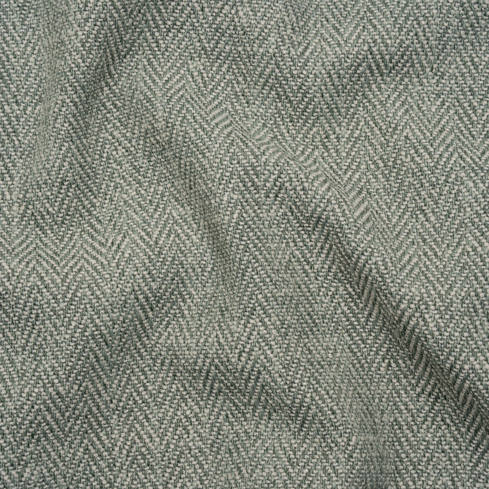 Recycled Polyester Home Decor Twill - Sage Herringbone - British Imported